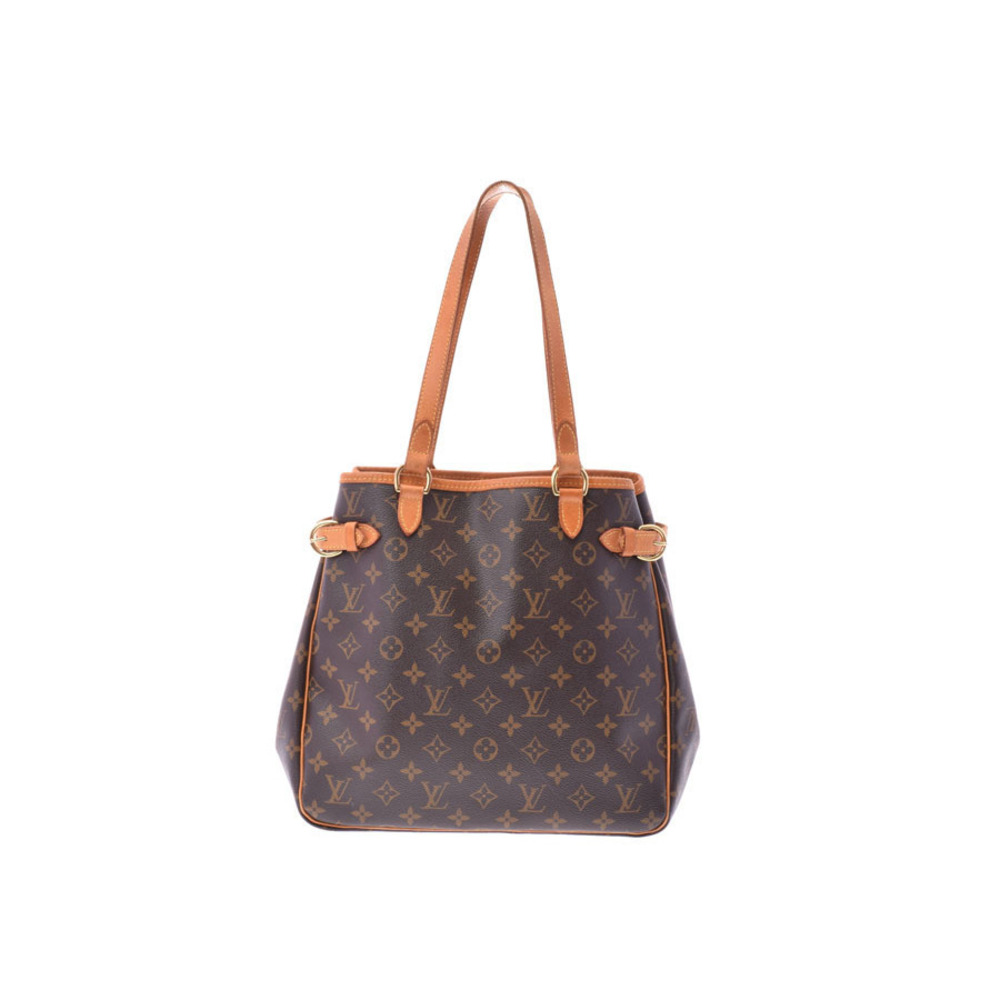 Louis Vuitton Monogram Batignolles Vertical Brown Leather Tote Bag